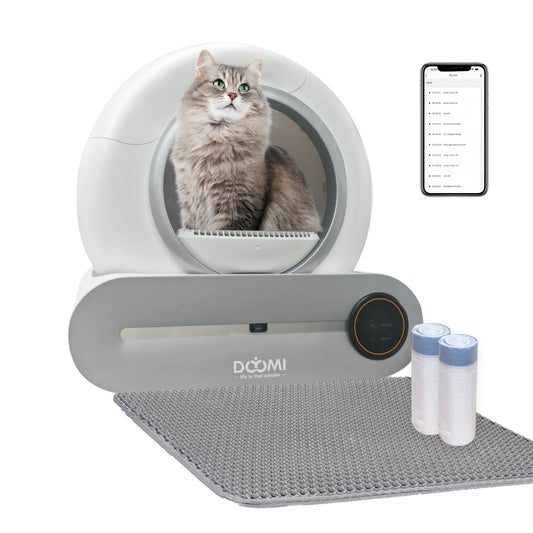 DOYOMI Automatic Cat Litter Box - Self-Cleaning Litter Boxes with Scoop-Free App Control, Odor Removal, 65L+9L Large Capacity